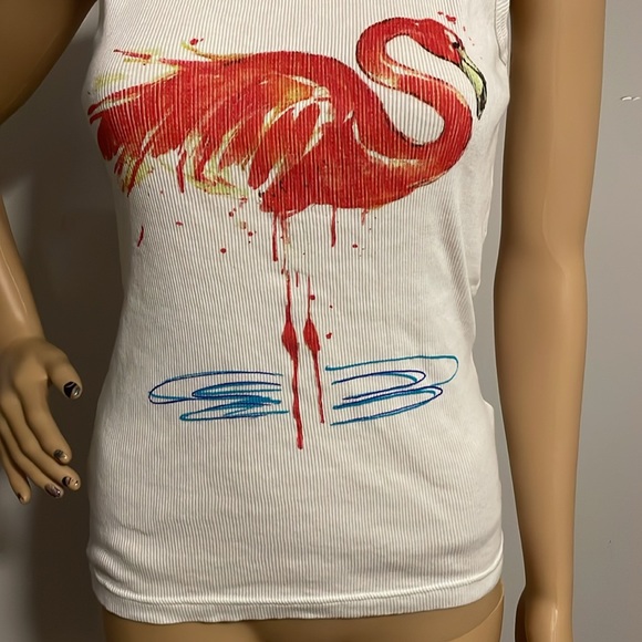 Victoria Flamingo Tank Top Medium Made in USA 🇺🇸 - Picture 2 of 8